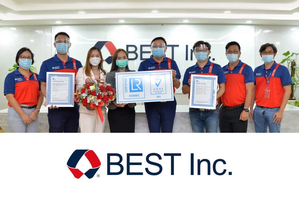 เบสท์ โลจิสติกส์ เทคโนโลยี (ประเทศไทย) จำกัด ได้รับมาตรฐานสากล ISO 9001:2015
